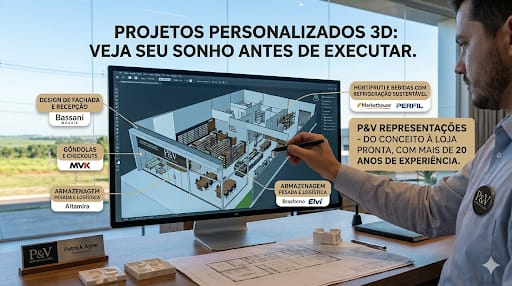 Projeto comercial — visualização ilustrativa